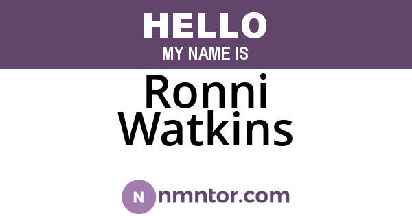 Ronni Watkins