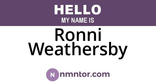 Ronni Weathersby