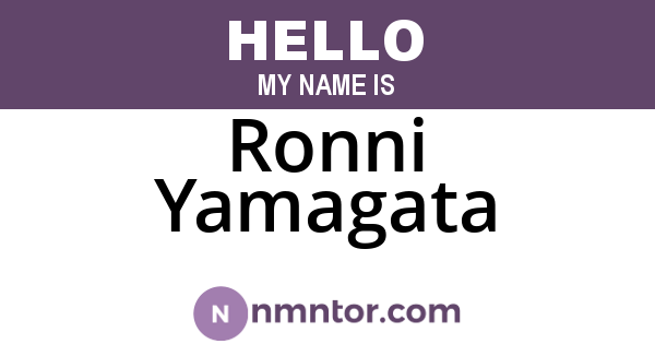 Ronni Yamagata