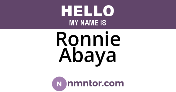 Ronnie Abaya