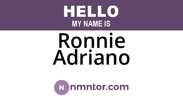 Ronnie Adriano