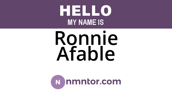 Ronnie Afable