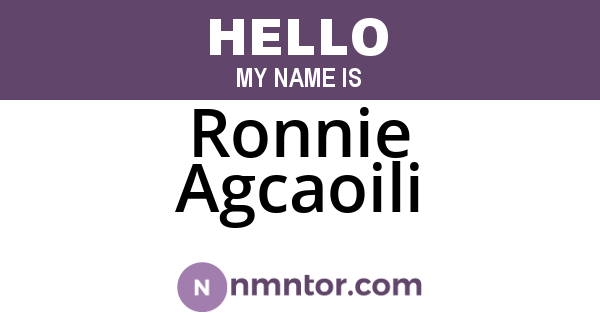 Ronnie Agcaoili