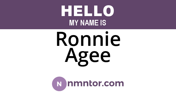 Ronnie Agee