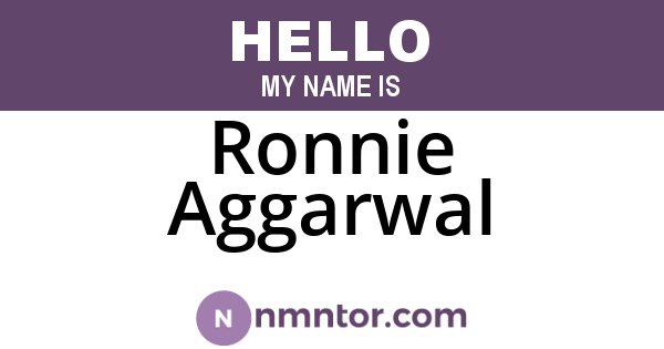 Ronnie Aggarwal