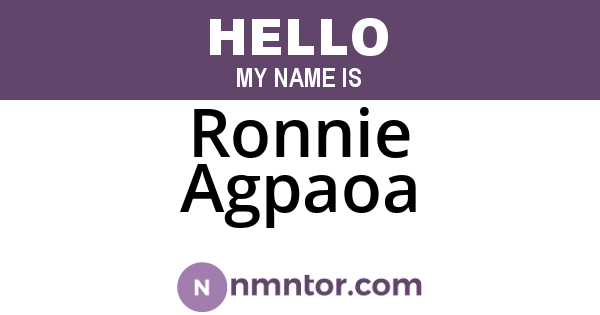 Ronnie Agpaoa