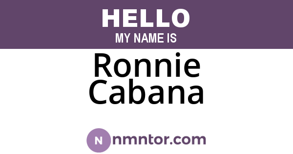 Ronnie Cabana