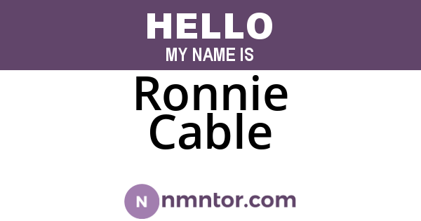 Ronnie Cable
