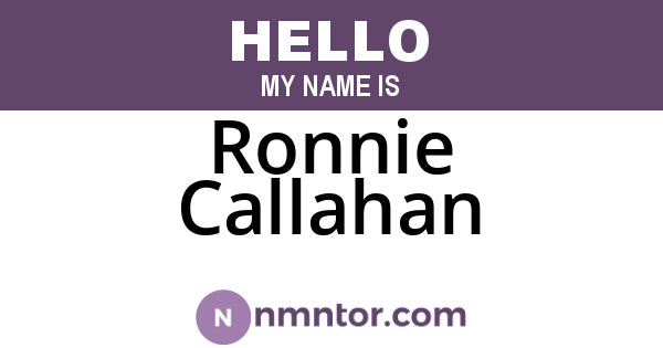Ronnie Callahan
