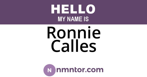 Ronnie Calles