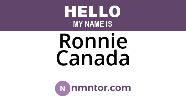 Ronnie Canada