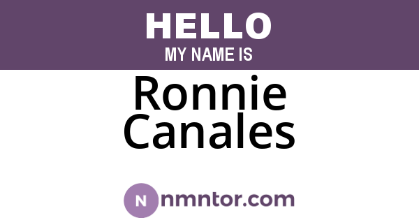 Ronnie Canales