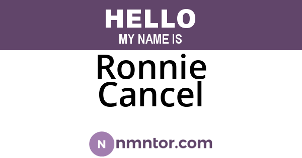 Ronnie Cancel