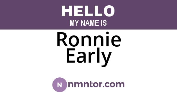 Ronnie Early