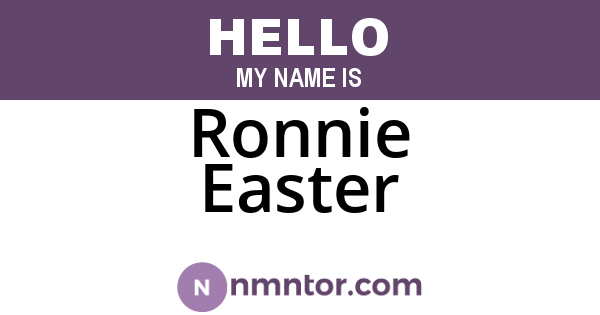 Ronnie Easter