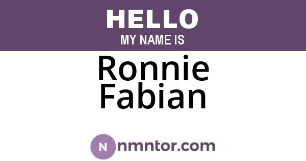 Ronnie Fabian