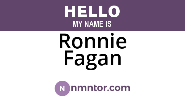 Ronnie Fagan