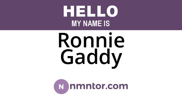 Ronnie Gaddy