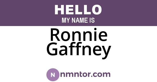 Ronnie Gaffney