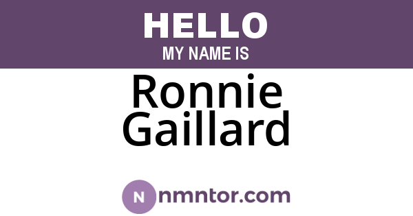 Ronnie Gaillard