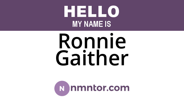 Ronnie Gaither