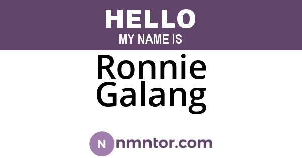 Ronnie Galang
