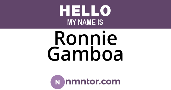 Ronnie Gamboa