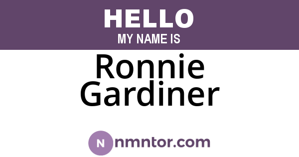 Ronnie Gardiner