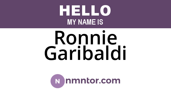Ronnie Garibaldi