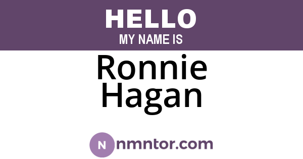 Ronnie Hagan