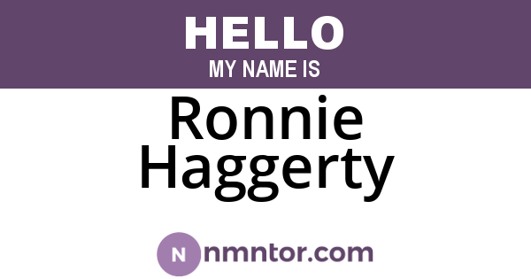 Ronnie Haggerty