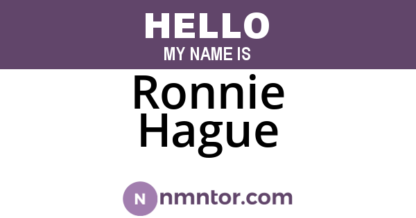 Ronnie Hague