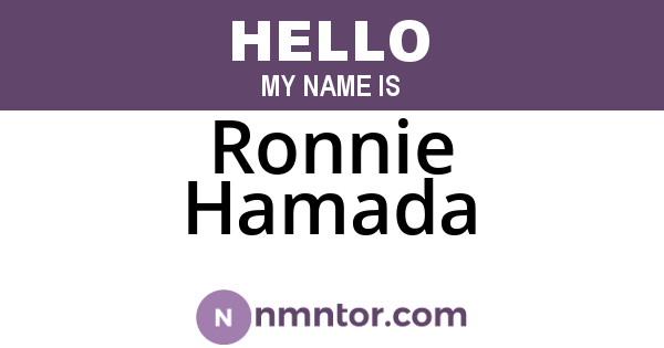 Ronnie Hamada