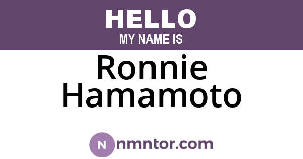 Ronnie Hamamoto