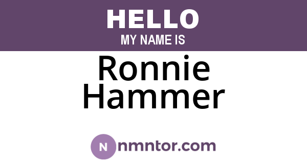 Ronnie Hammer