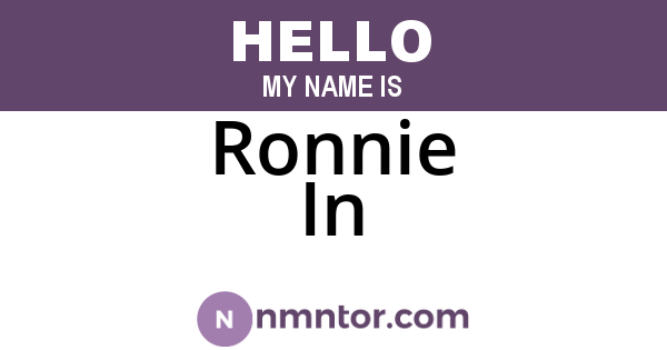 Ronnie In