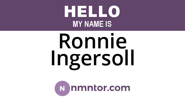 Ronnie Ingersoll