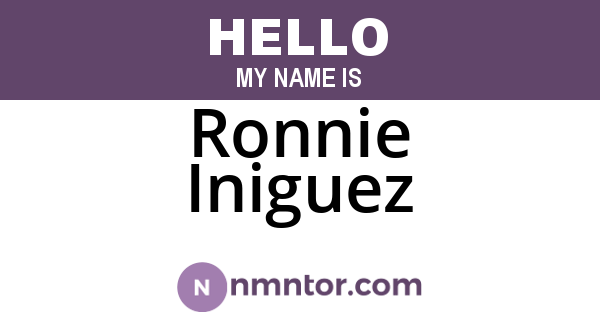 Ronnie Iniguez