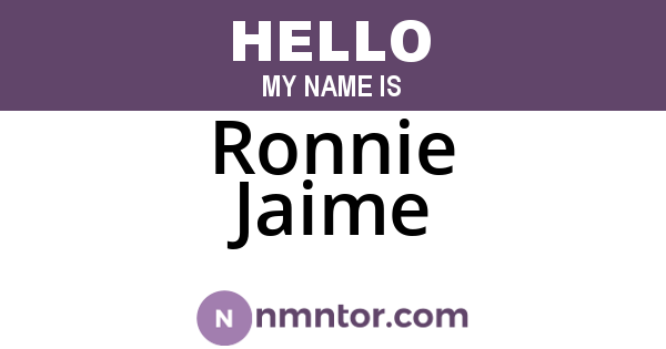 Ronnie Jaime