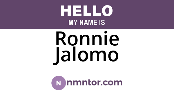 Ronnie Jalomo