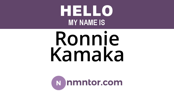 Ronnie Kamaka