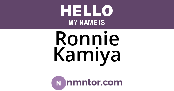 Ronnie Kamiya