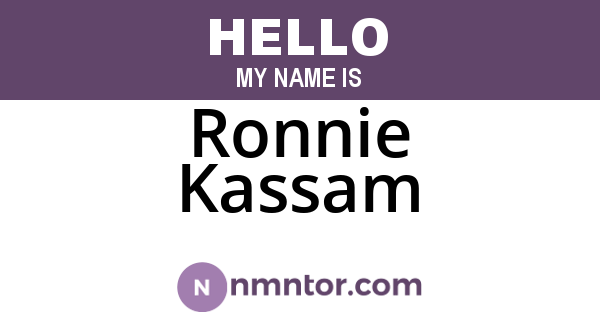 Ronnie Kassam
