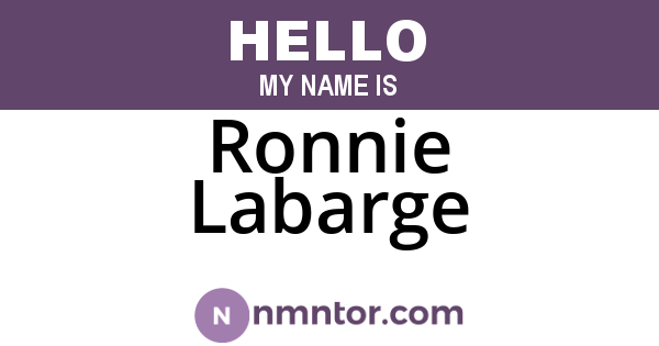 Ronnie Labarge