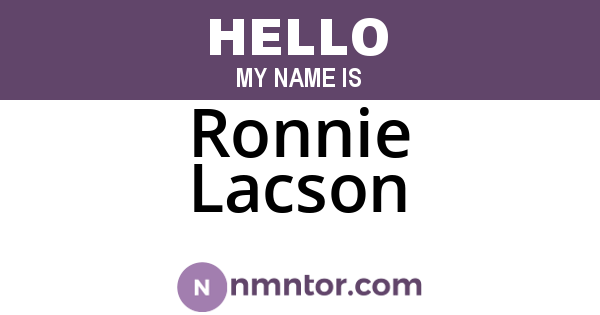 Ronnie Lacson