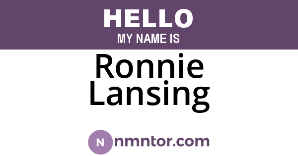 Ronnie Lansing