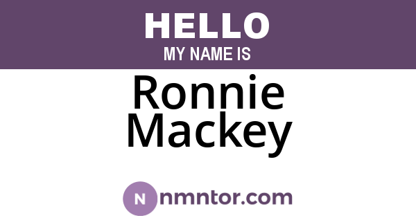 Ronnie Mackey