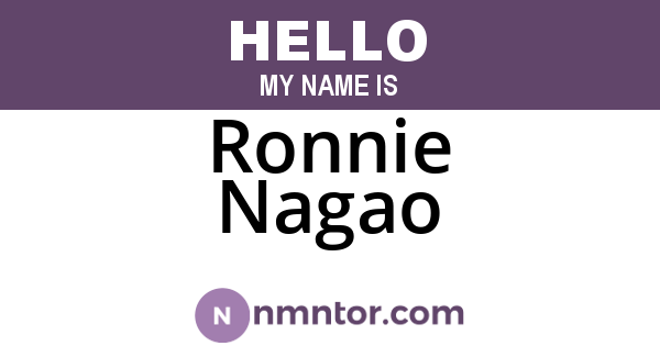 Ronnie Nagao