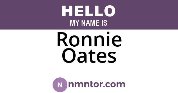 Ronnie Oates