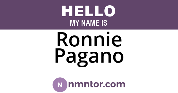 Ronnie Pagano